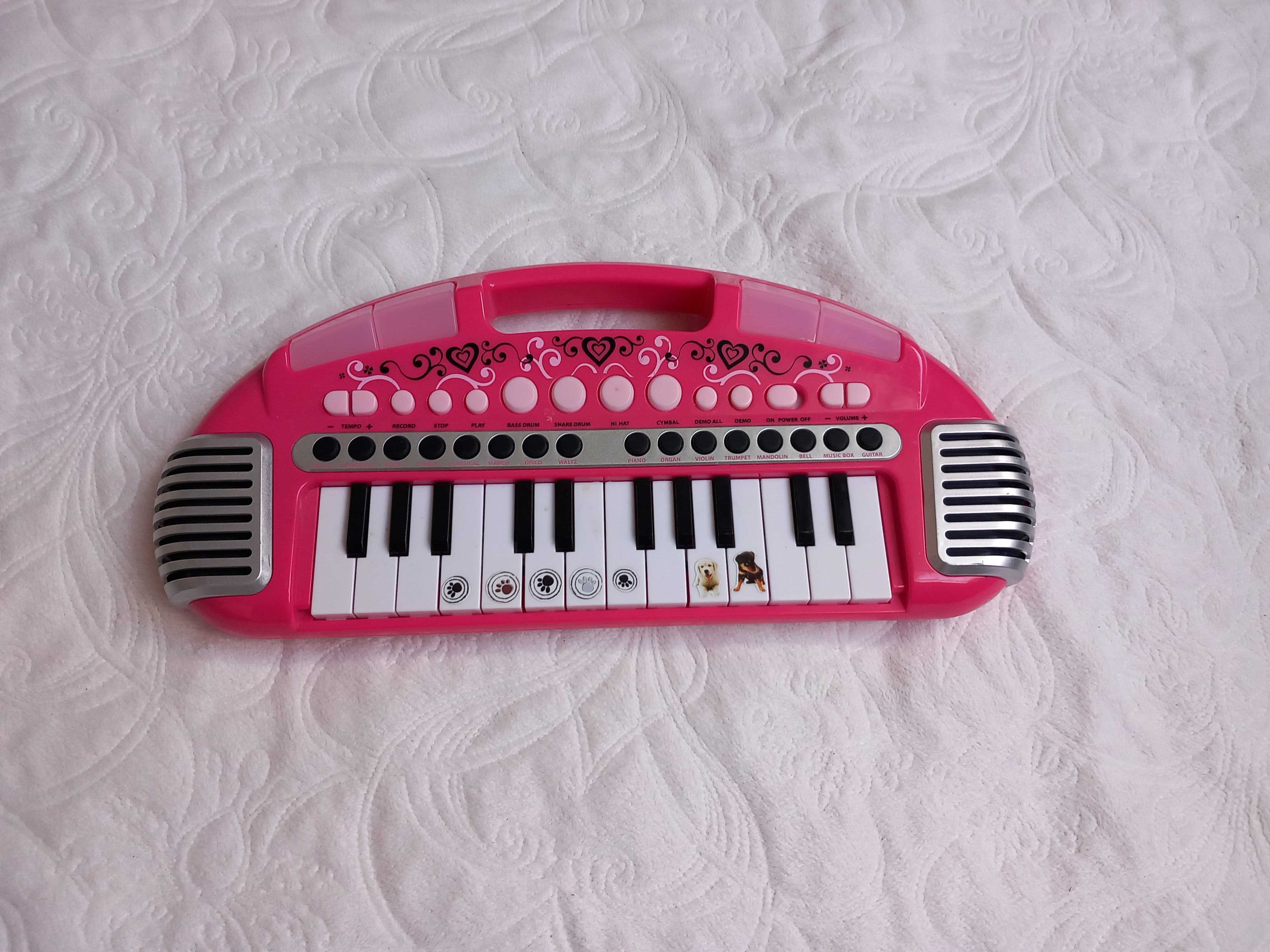 Organy keyboard mp3 syntezator boombox różowy różne melodie