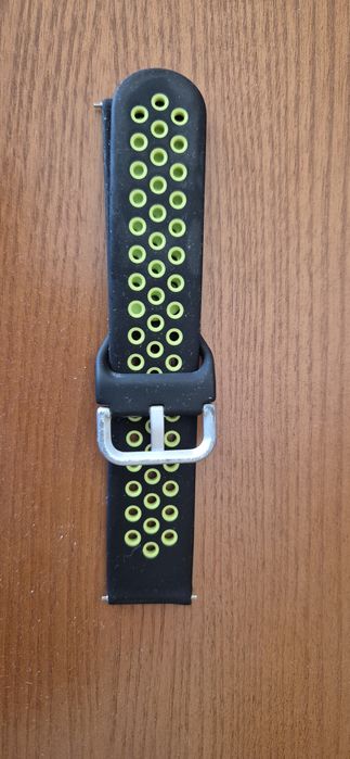 Bracelete para smartwatch (Samsung e Huawei) preta  e verde borracha