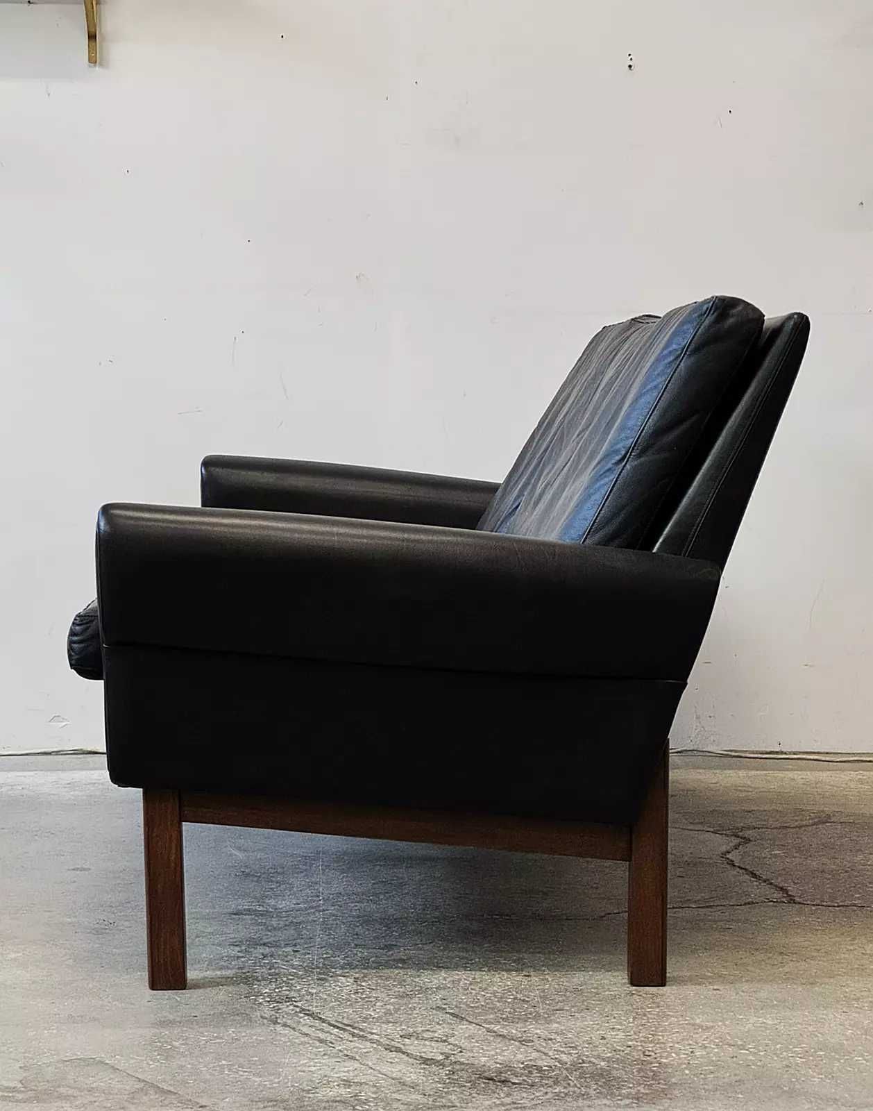 Sofa skórzana 3 os., Dania lata 60/70, vntg, mid-c modern