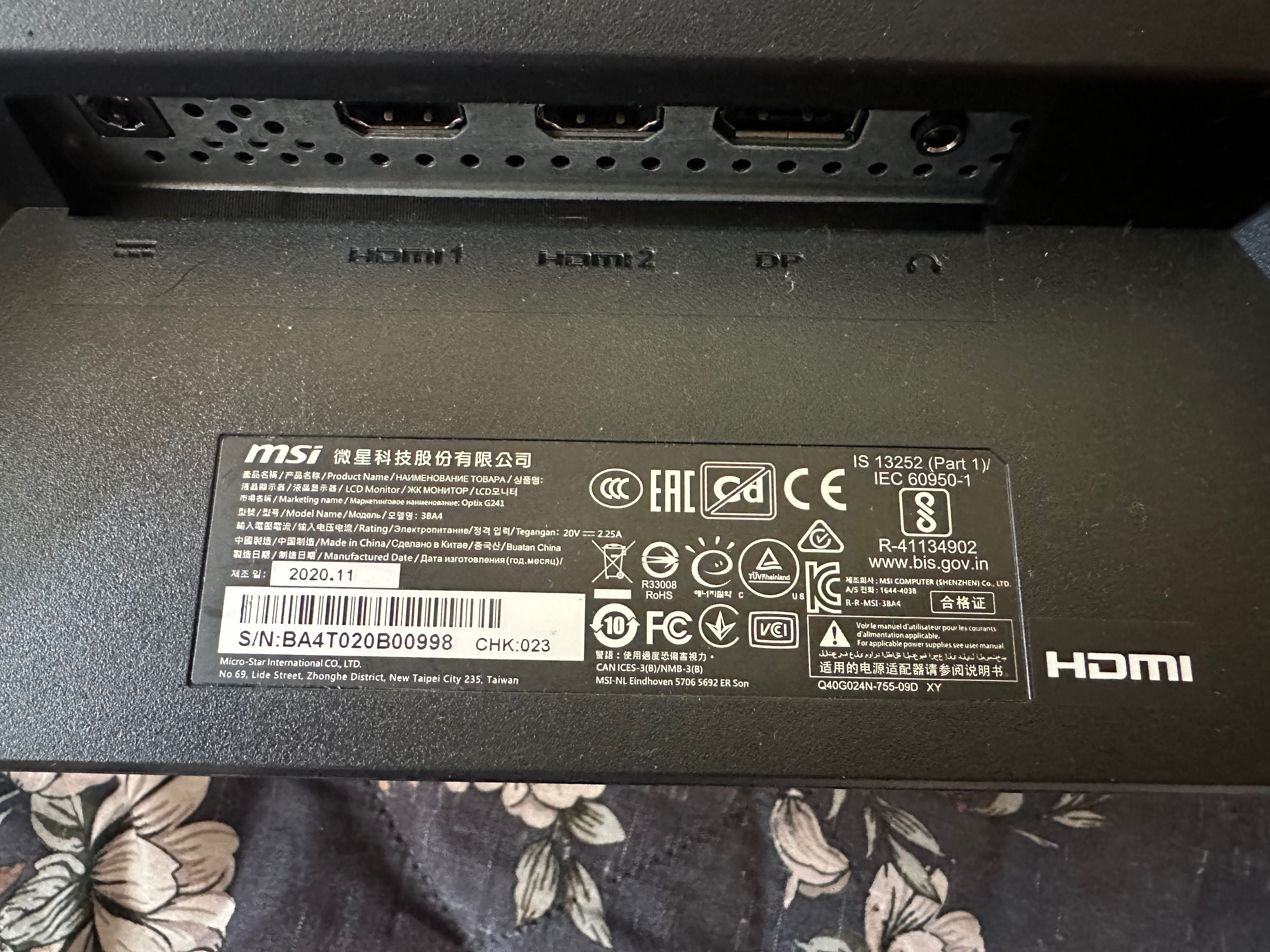 Monitor MSI OPTIX G241