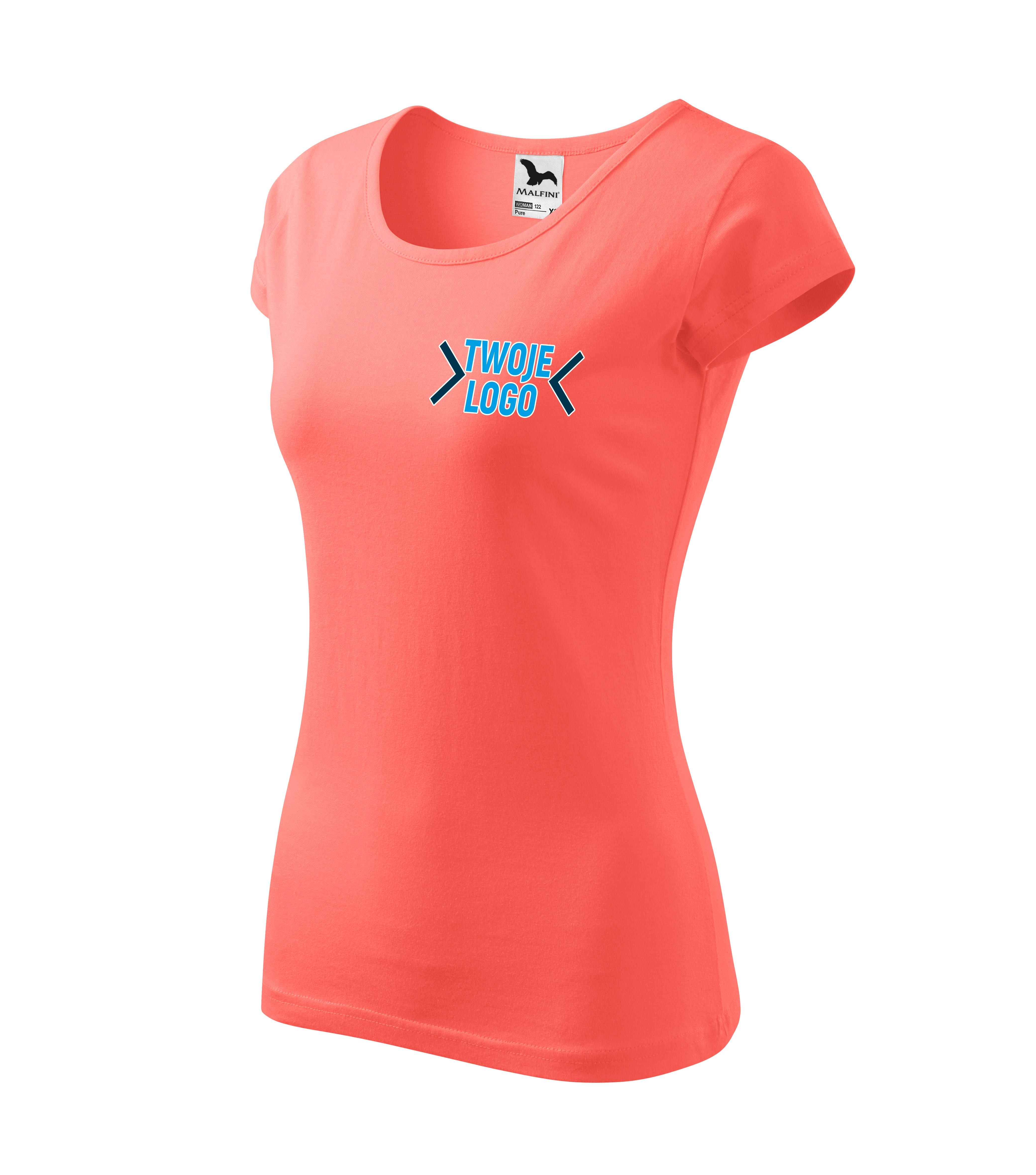 Koszulka t-shirt z własnym nadrukiem logo tekst Malfini Pure damska