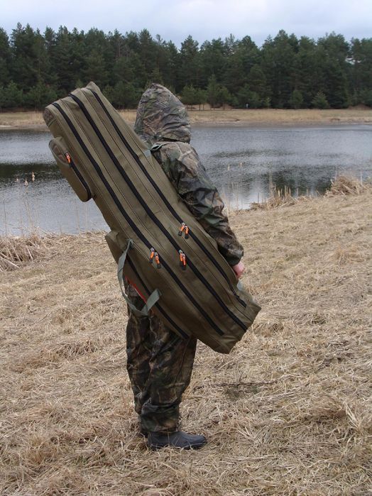 Pokrowiec wędkarski torba na wędki oliwka 120 cm 3 komory FL