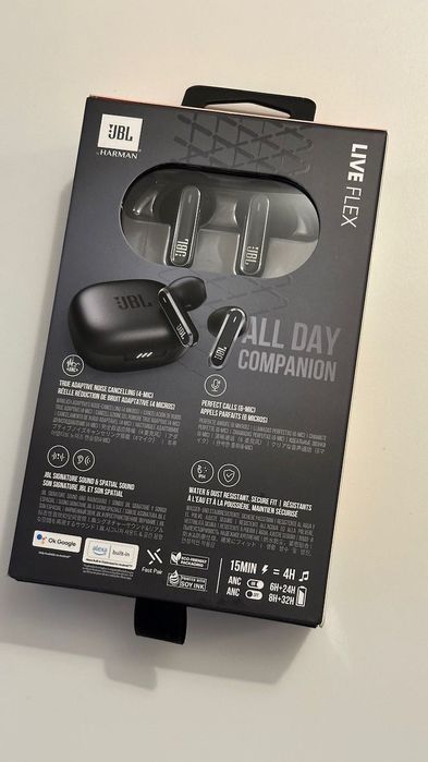 Auscultadores JBL Live Flex – como novos, na caixa