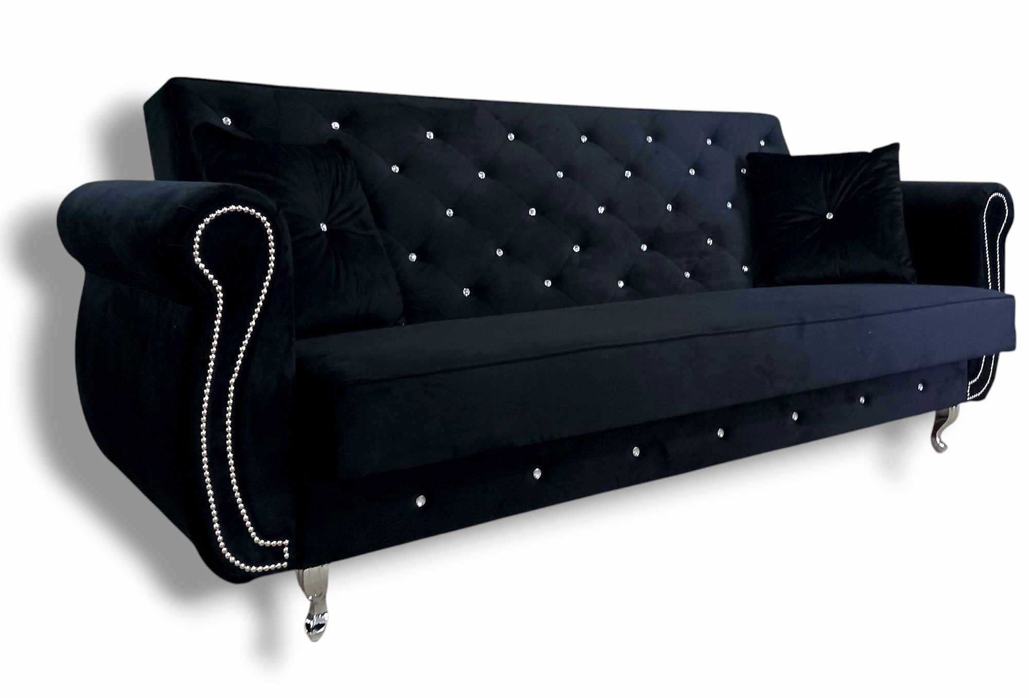 Wersalka / Sofa  rozkładana kryształ pojemnik ludwik