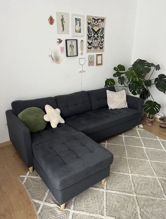 Sofá Chaise Longue Cinzento