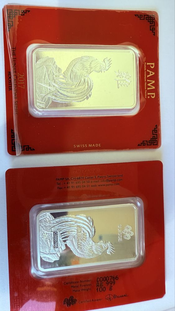 Barras de prata 100g certificadas