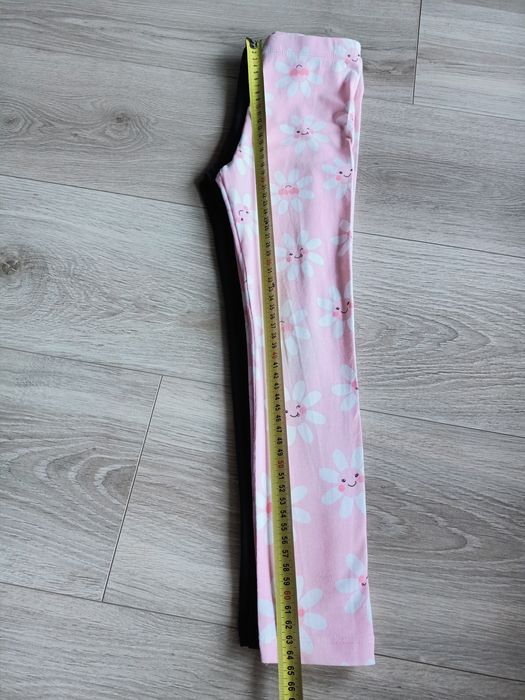Legginsy dziewczęce 2pak różowe i czarne 116