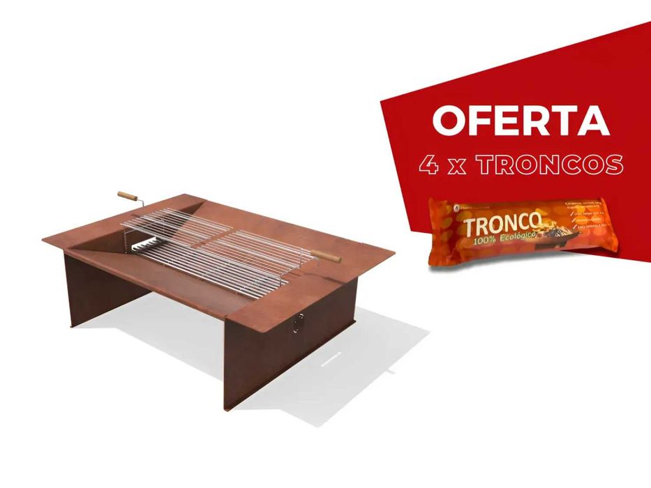 Braseiro/ Fire Pit Zig c/ Grelhas Aço Corten