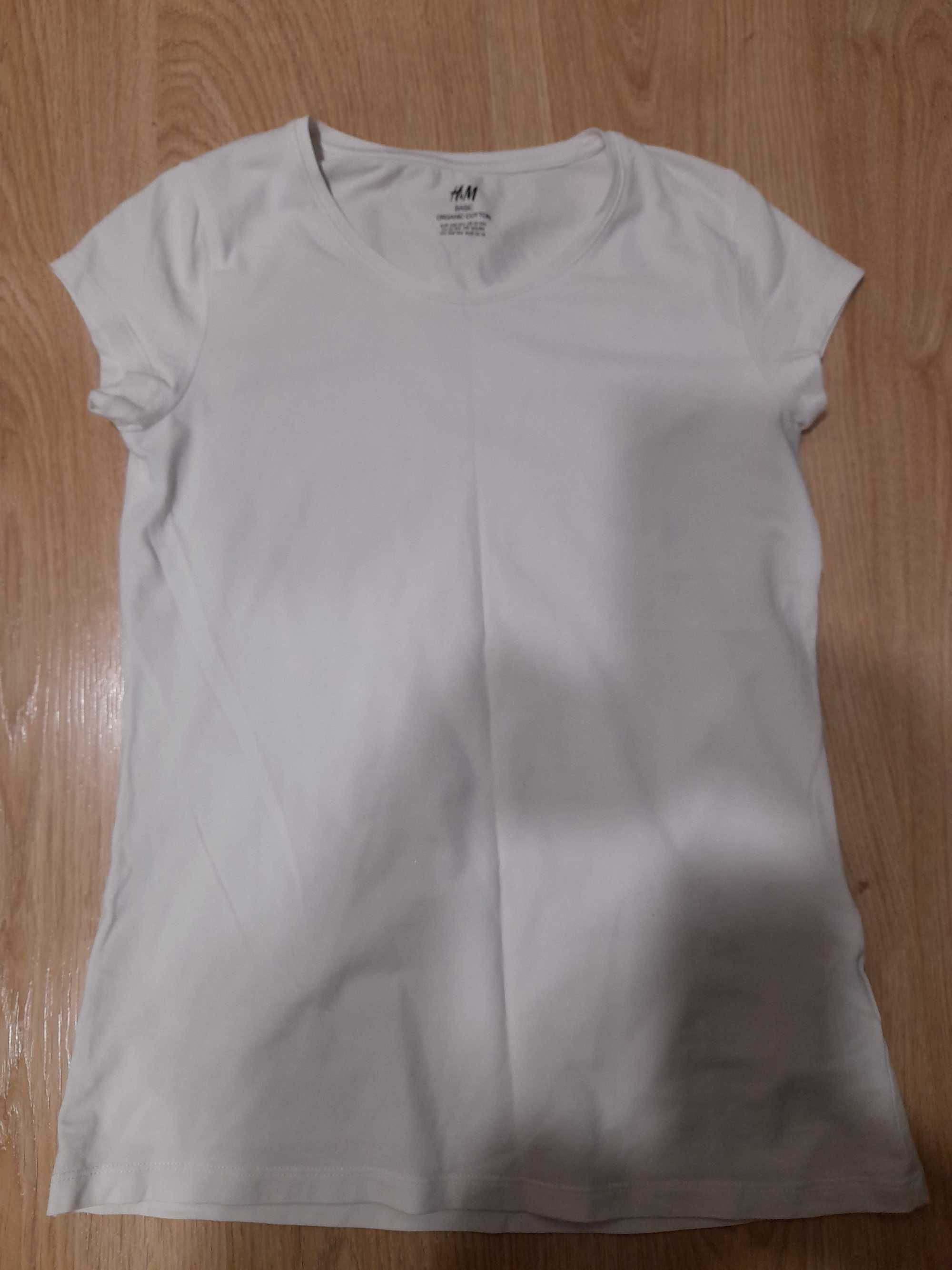 T-shirt dziewczęcy bialy H&M rozm. 158/164 cm