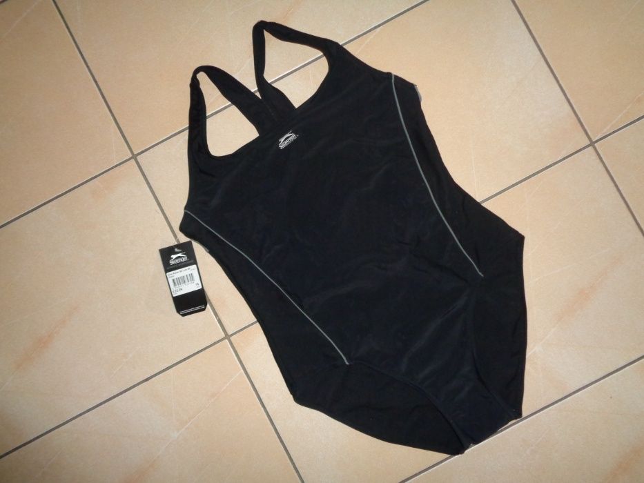 SLAZENGER czarny jednoczęściowy NOWY sportowy strój kąpielowy SIZE 16