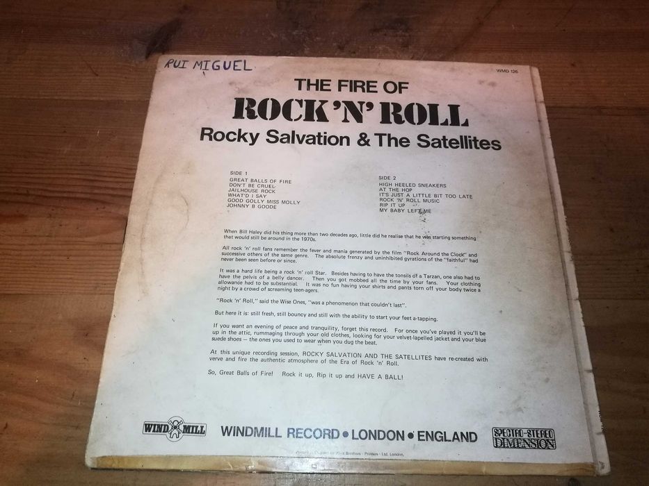 Rocky Salvation And The Satellttes  - The Fire Of The RockN'Roll LP