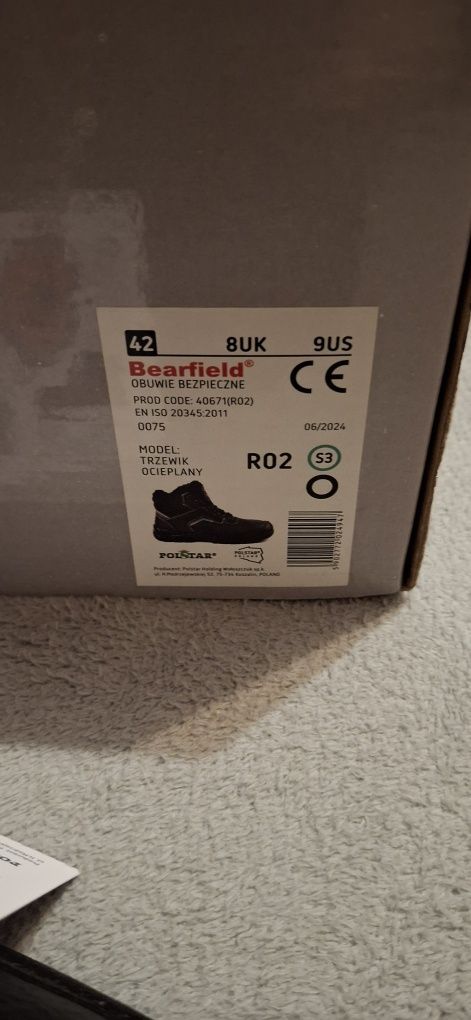 Obuwie robocze ocieplane wysokie Bearfield R02 buty zimowe roz 42