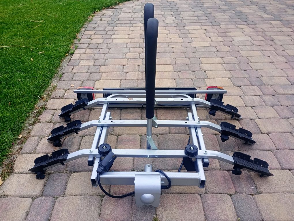Bagażnik rowerowy na hak, 3 rowery, uchylny