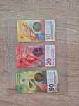 Zestaw Franków Szwajcarskich Francs Franchi 10,20,50 i 100 UNC Frank
