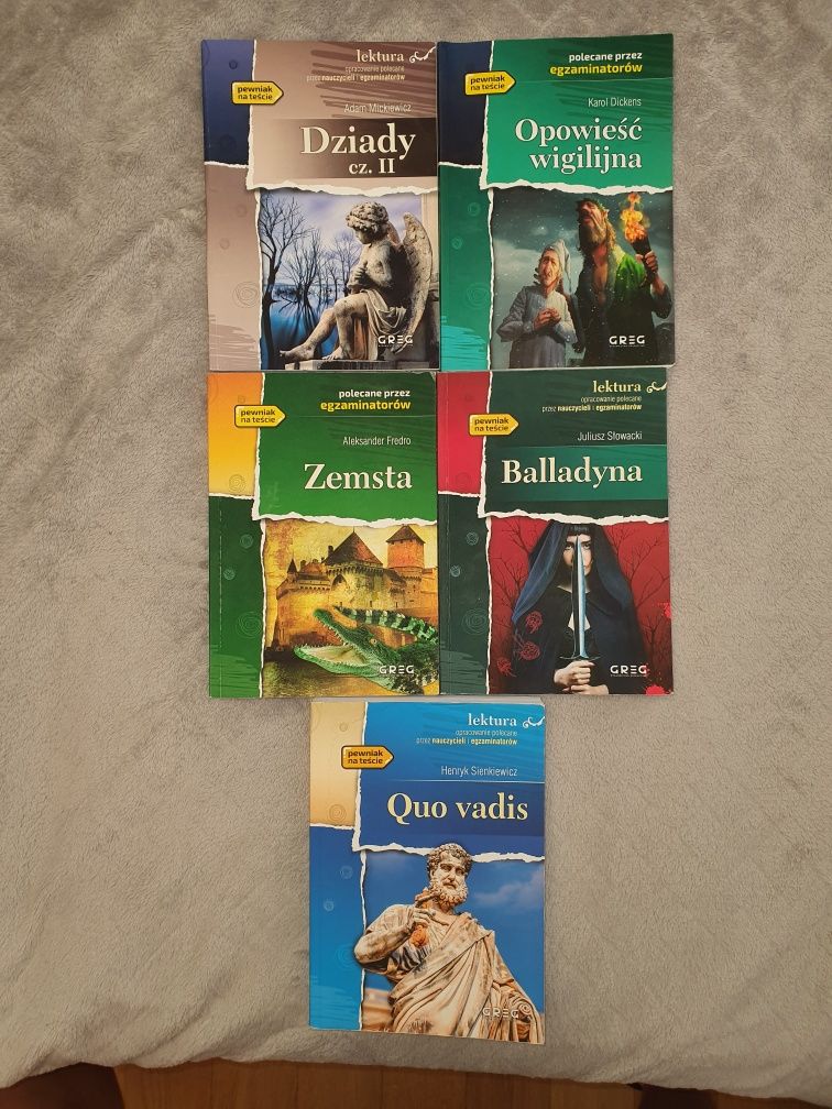 Lektury z opracowaniem klasa 7 zemsta dziady quo vadis Balladyna