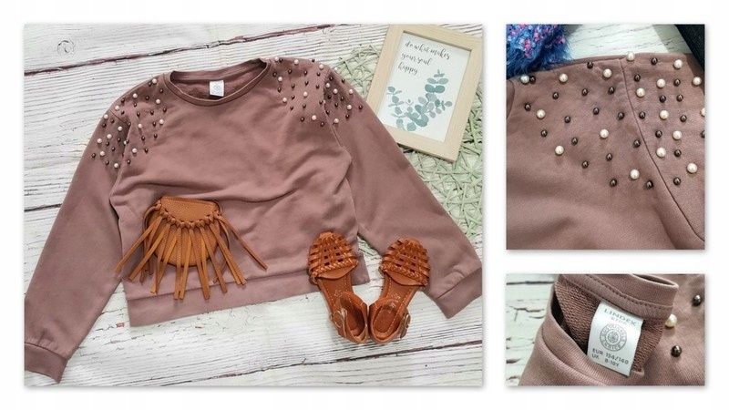 Zestaw spodnie z brokatem Primark bluza Sinsay sweter Kiki&Koko 134cm