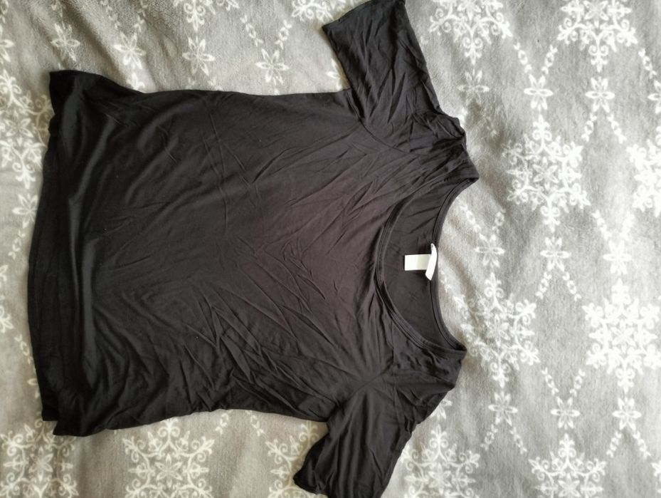 Koszula ciążowa, T-shirt, krótki rękaw, do karmienia, czarna