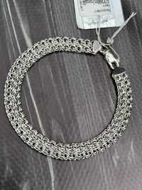 Супер цена!!! Двусторонний мужской серебряный браслет, серебро 925