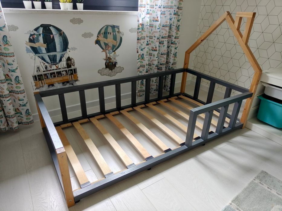 Łóżko łóżeczko dziecięce domek 160x80 Materac Stelaż