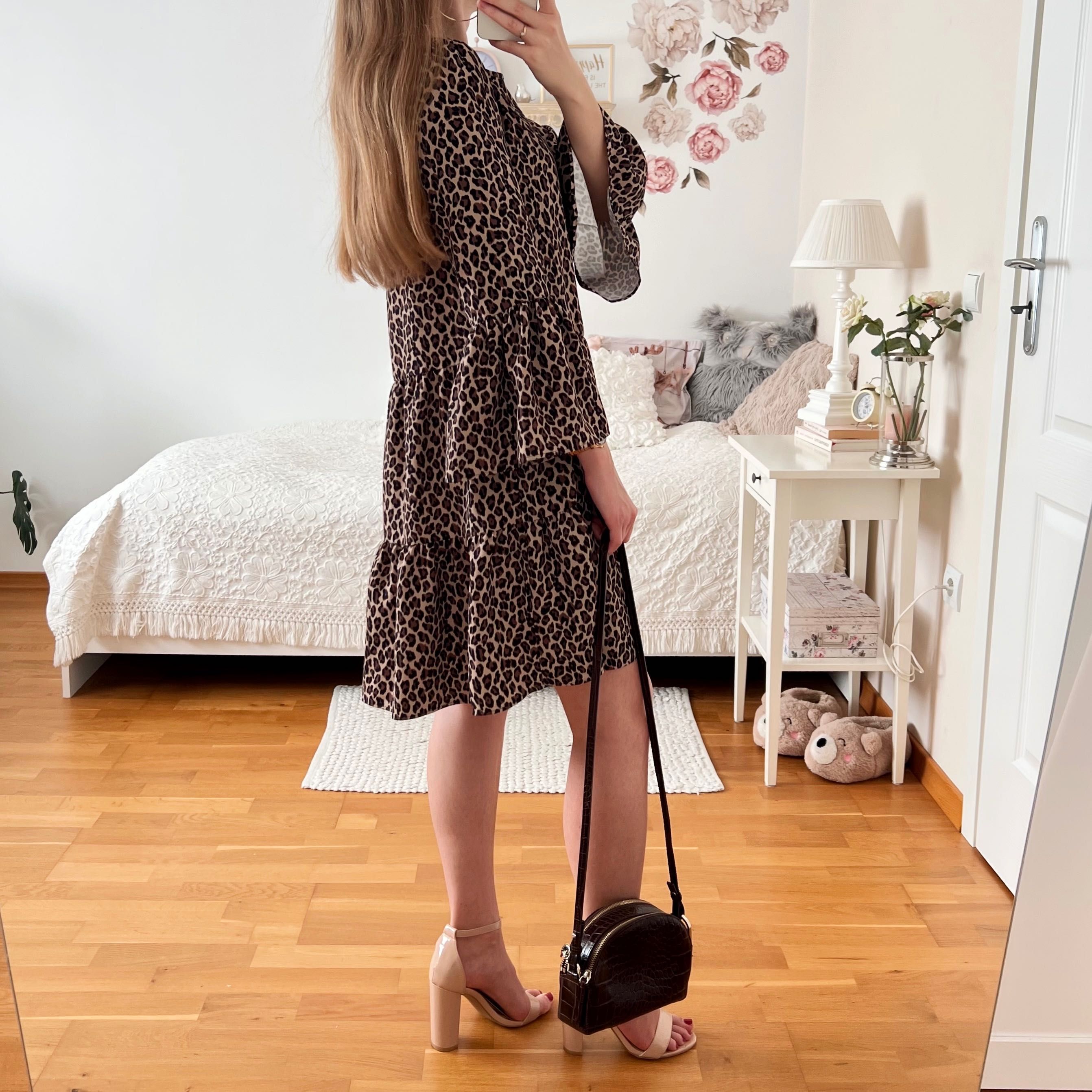 Nowa sukienka MARC CAIN XS-M panterka luźna wygodna ganni boho