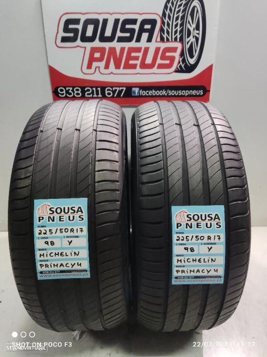 2 pneus semi novos 225-50r17 michelin - oferta dos portes
