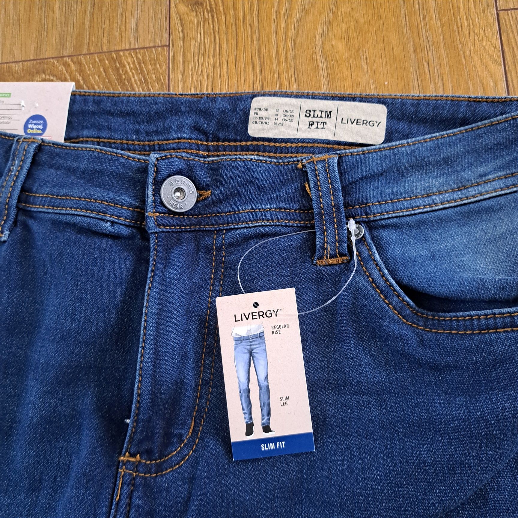 Spodnie slim fit 52 36/32 męskie