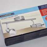 Lampa sufitowa nowa, stalowa 2xhalogen spot GU10 z żarówkami i śrubami