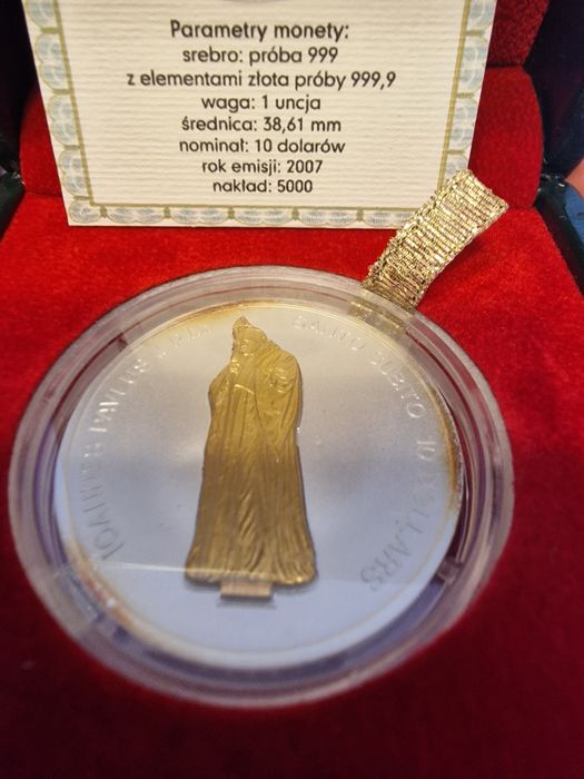 Moneta Jan Paweł II- figurka platerowana złotem