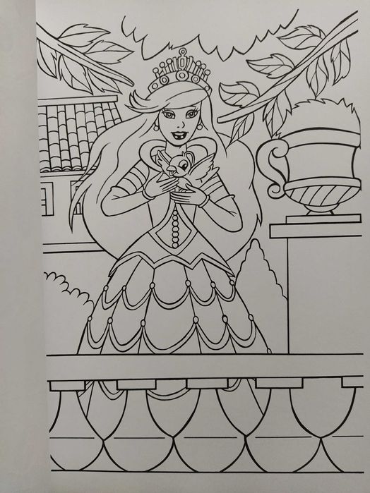 Bloco c/ 16 posters tam.A3 p/ colorir + autocolantes Princesas