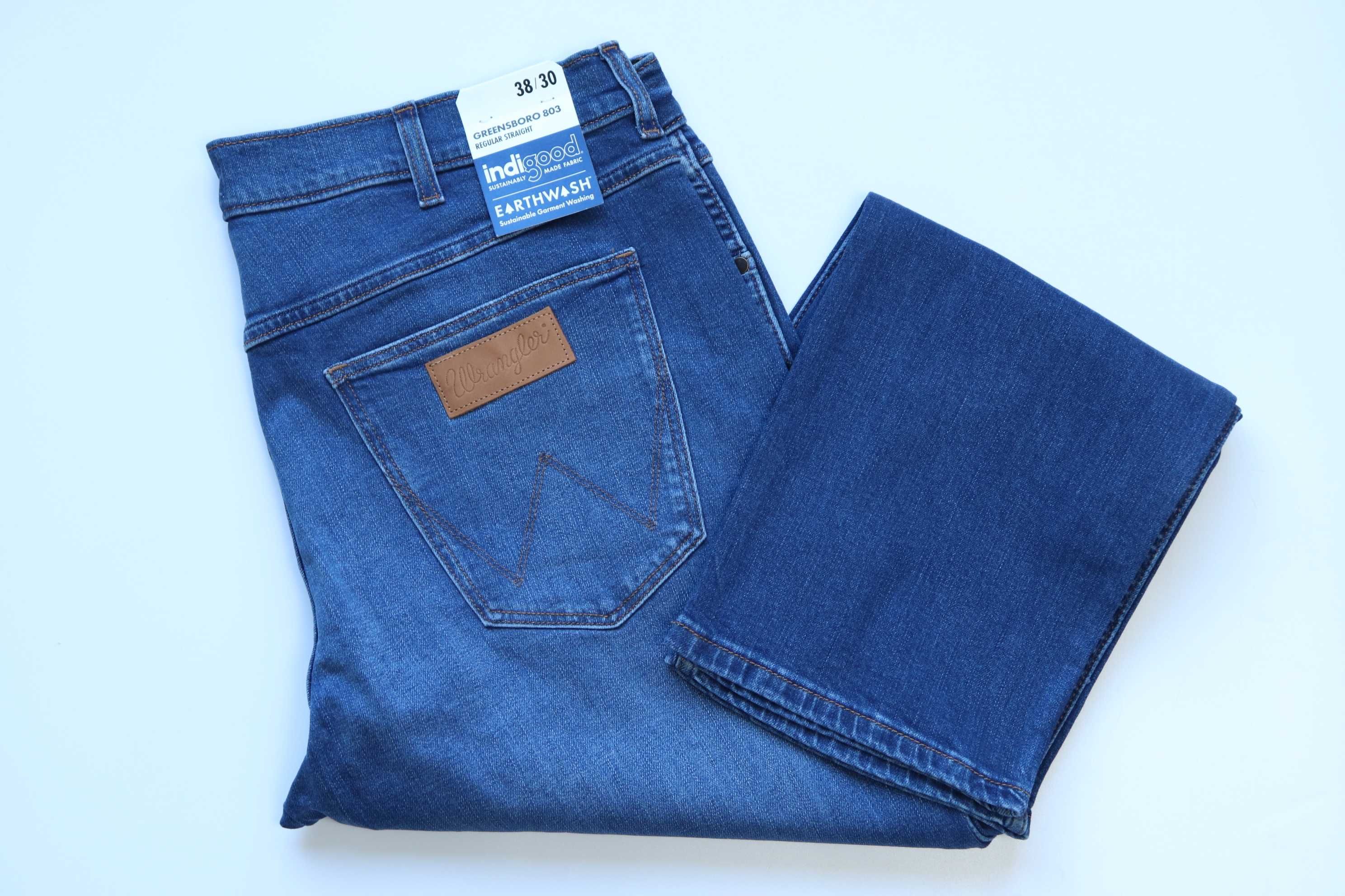 WRANGLER GREENSBORO W38 L30 męskie spodnie jeansy regular  nowe