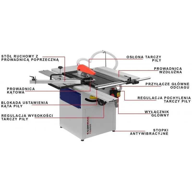 Pilarka Stołowa Formatowa TS250 230/400V Cormak Polski Producent
