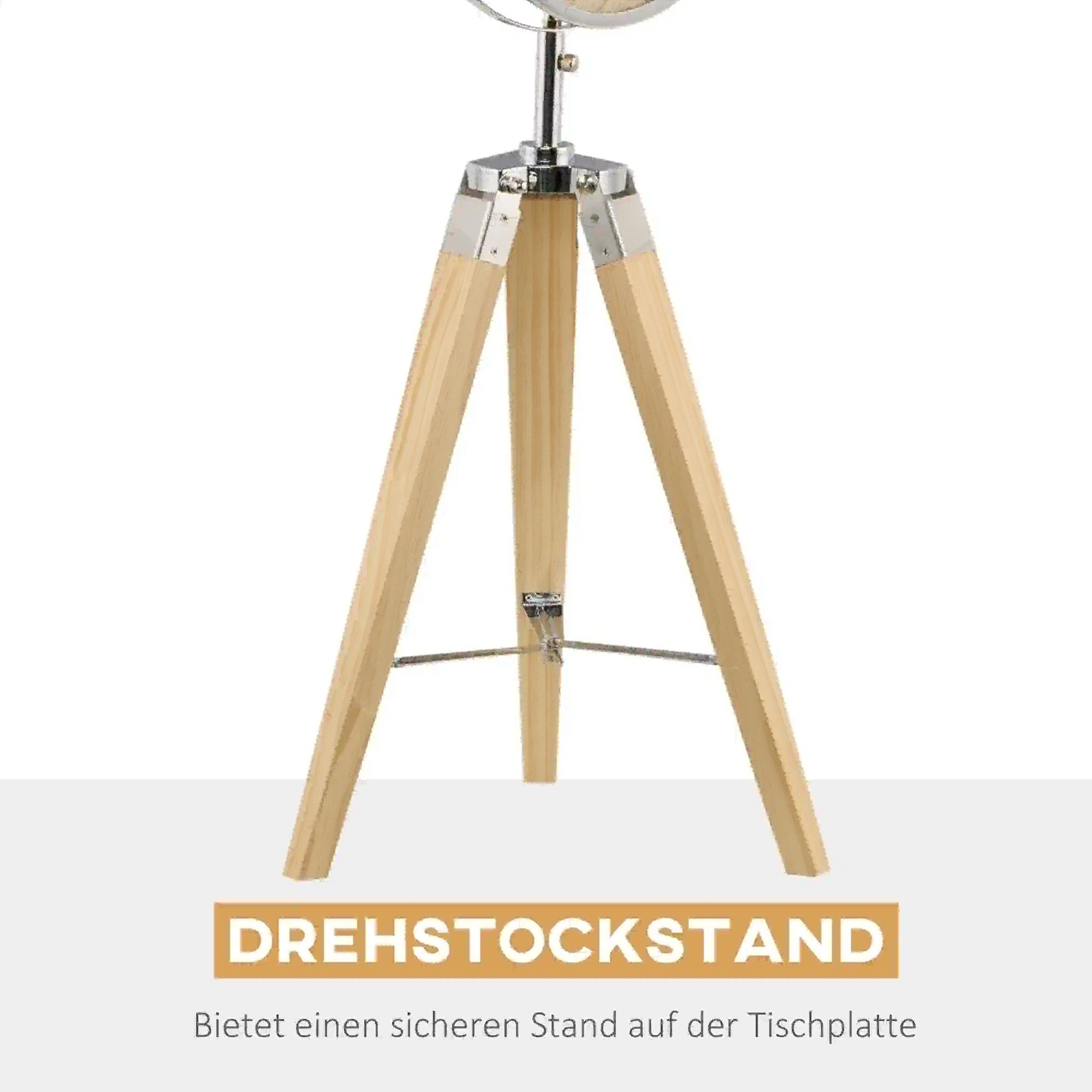 Homcom Lampa na statywie z drewna Trójnóg.