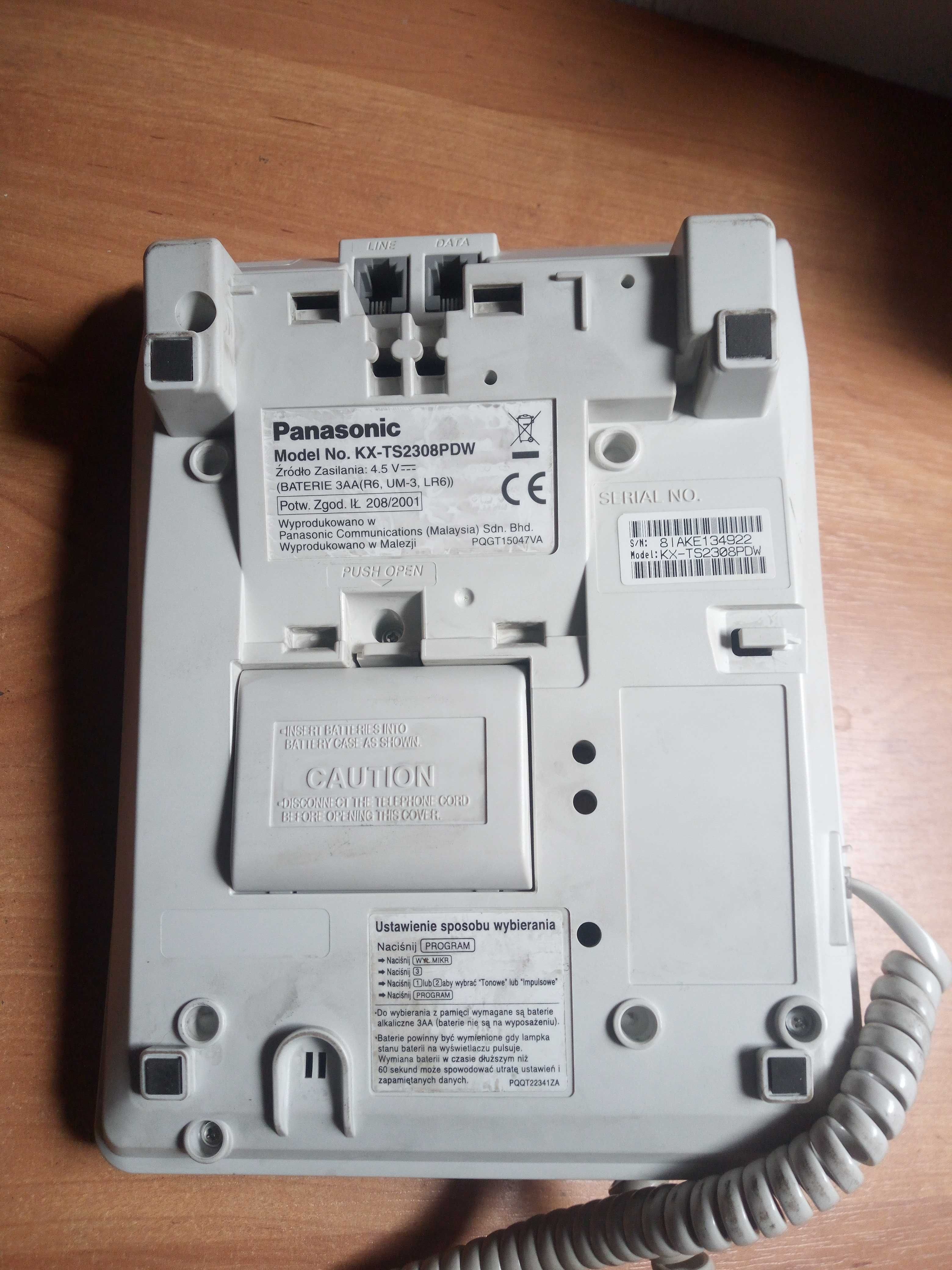 panasonic kx-ts2308pdw telefon stacjonarny