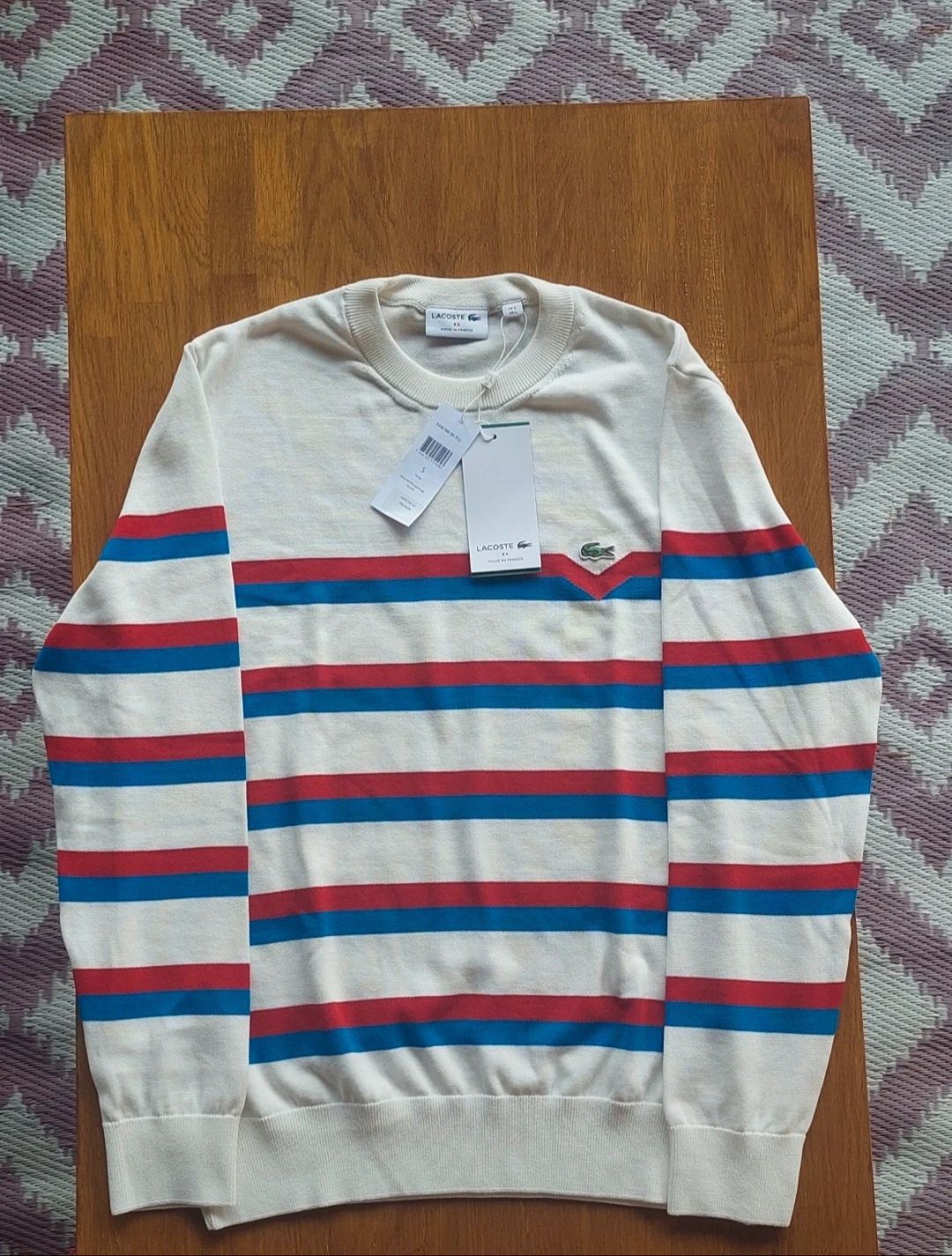 Lacoste biały sweter rozmiar L