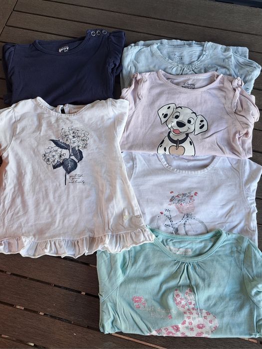 6 T-shirts menina 12/18 meses e 2 anos