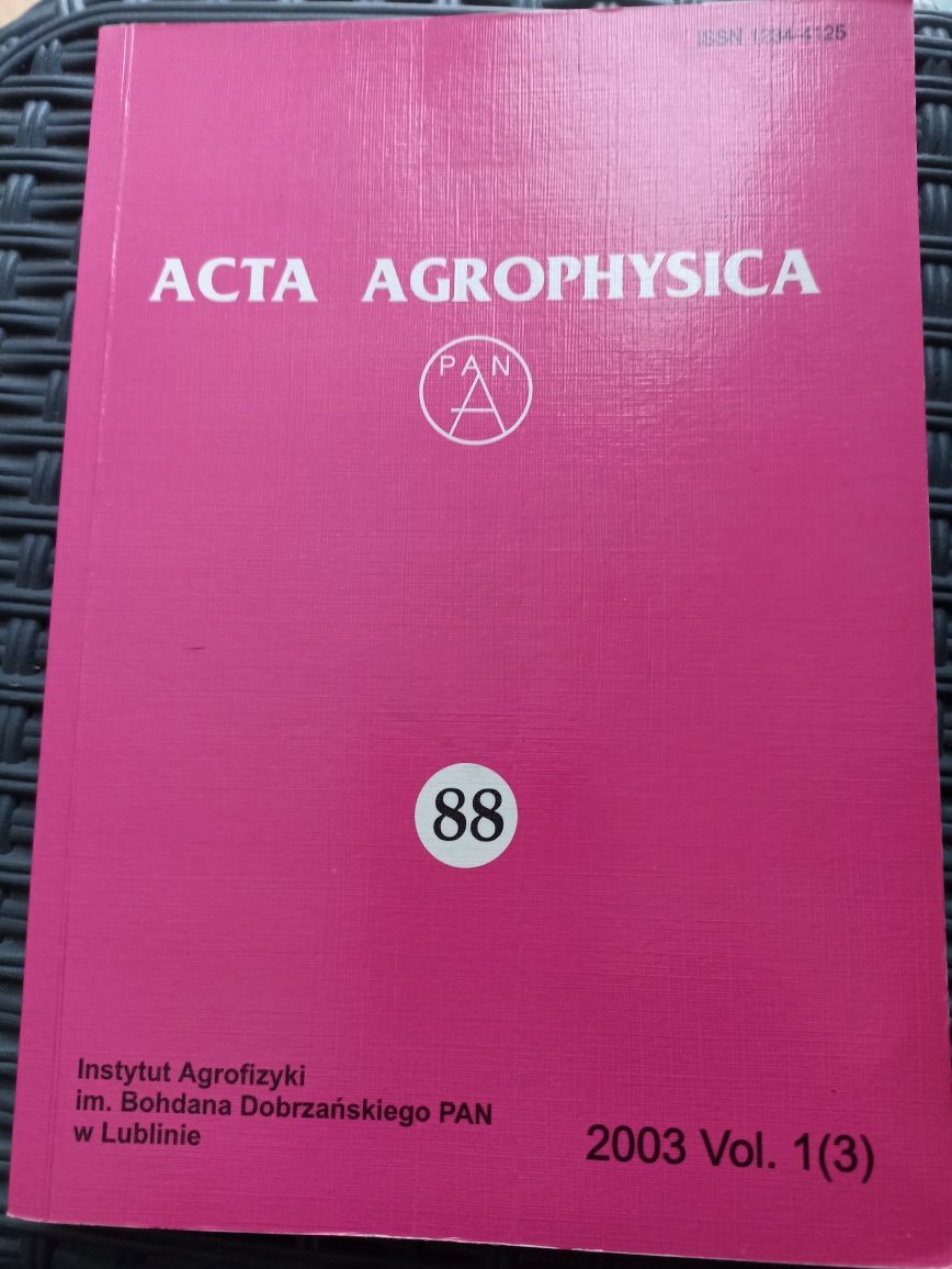 Książka "Acta Agrophysica"