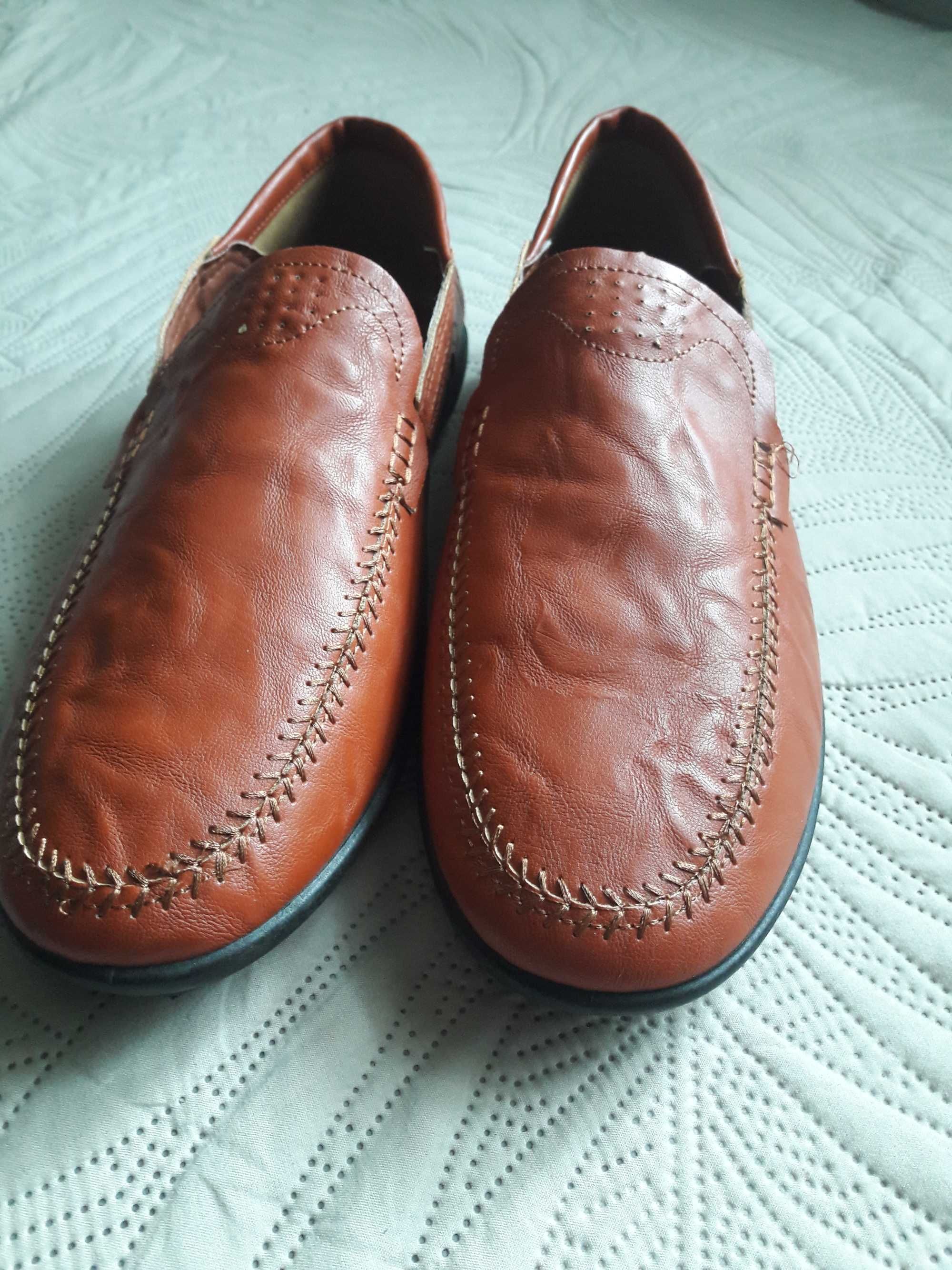 Buty ,   mokasyny męskie  ,  brązowe