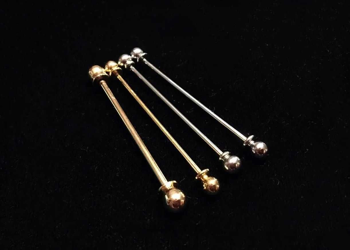 Srebrne złote szpilki collar pins do kołnierzyka koszula pincollar
