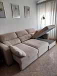Sofa cama 3 lugares chaislong com a mala cor bej tam.2.80×1.50