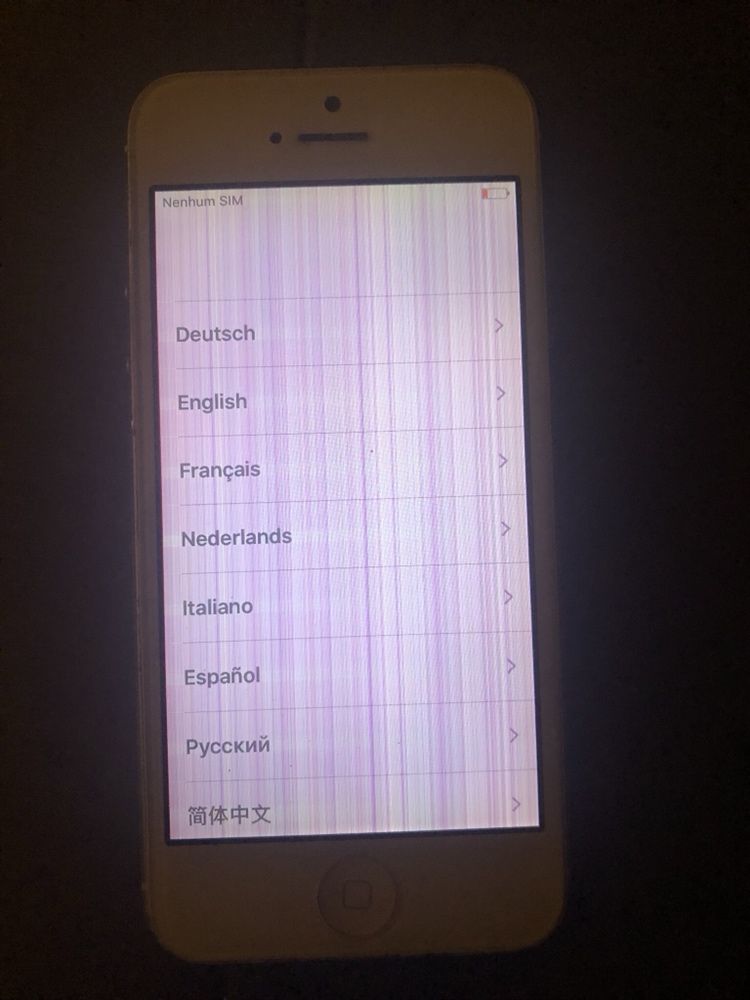 Iphone 5 16 GB branco e cinza