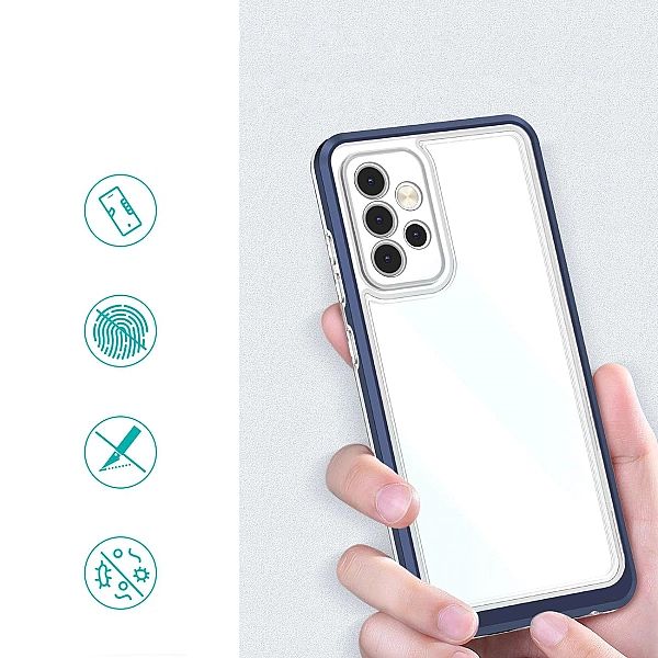 Clear 3in1 etui do Samsung Galaxy A33/5G żelowy pokrowiec z ramką nieb