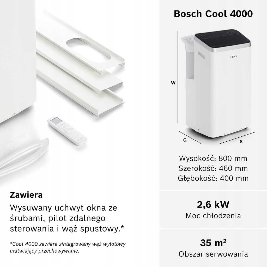Klimatyzator mobilny model Bosch cool 4000