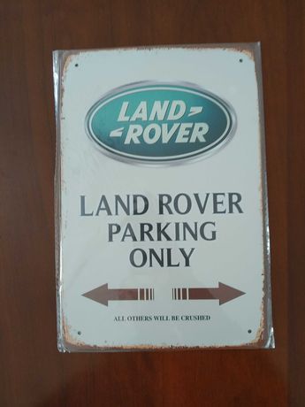Placa metalica Land Rover Parking Retro
