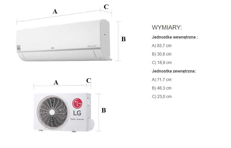 Klimatyzator LG Standard Plus PC09SK 2,5 kW do sypialni salonu biura