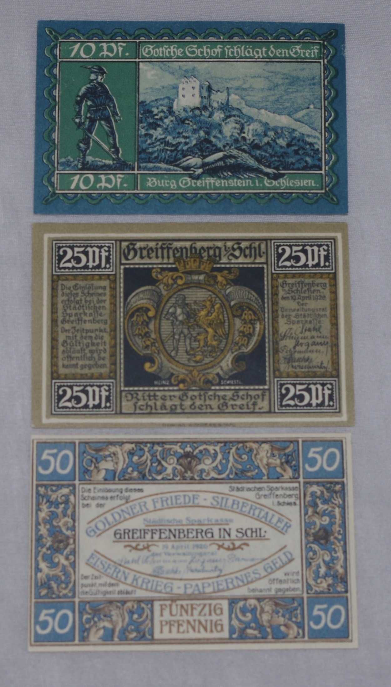 Notgeldy Gryfów Śląski 1920r
