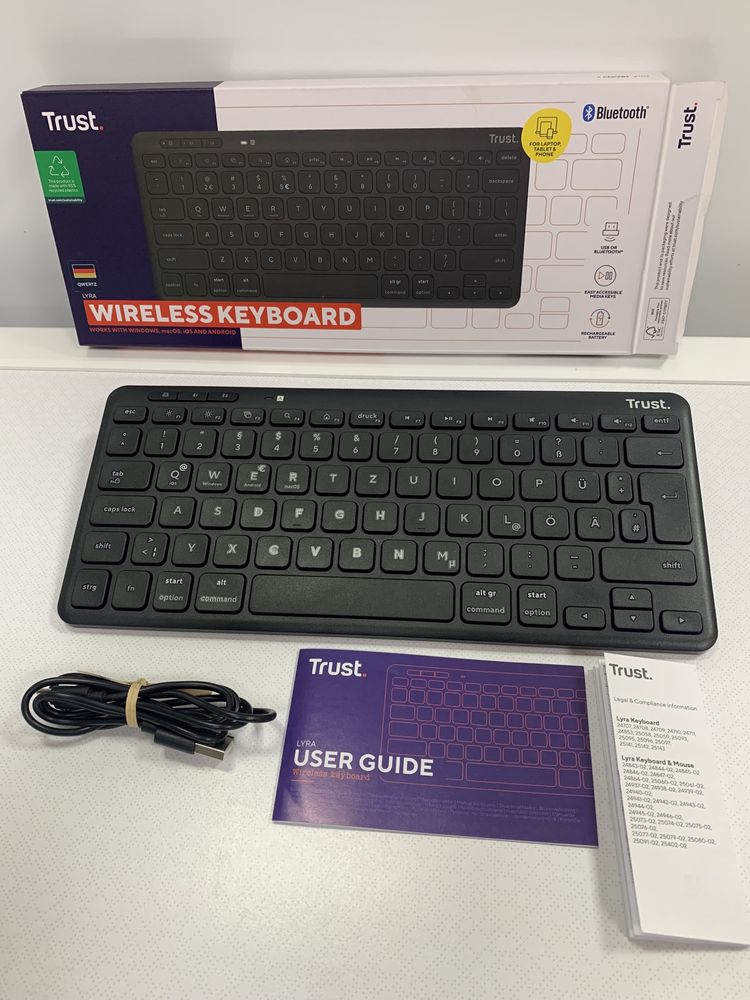 Бездротова клавіатура Trust Lyra Wireless Keyboard (НОВА, з Європи)