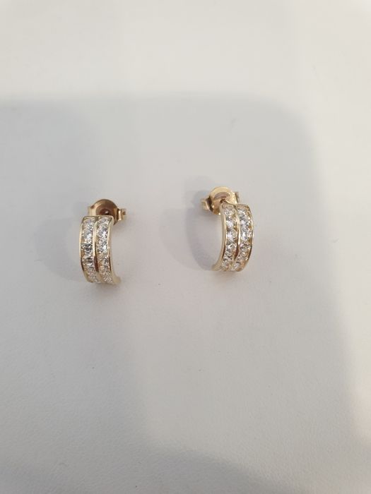 Złote kolczyk 585 z cyrkoniami