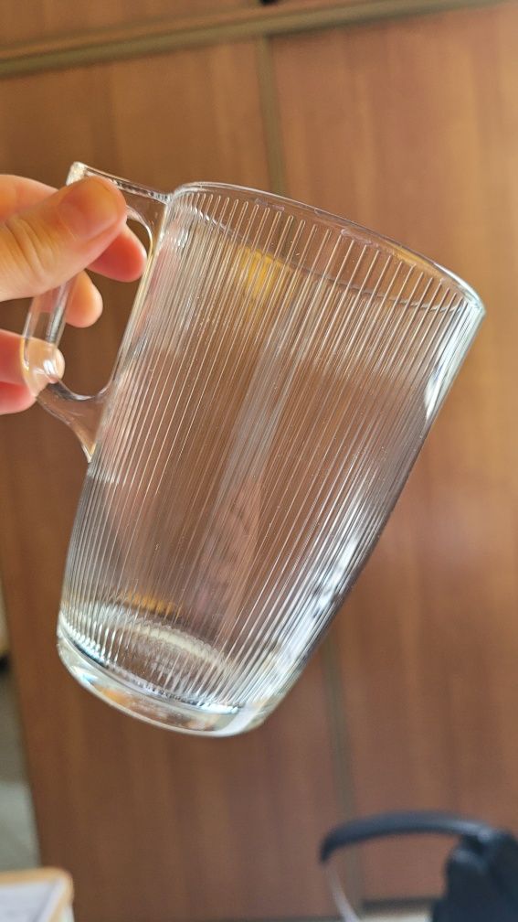 Szklanki 320ml prążkowane kryształ nowe na herbatę latte