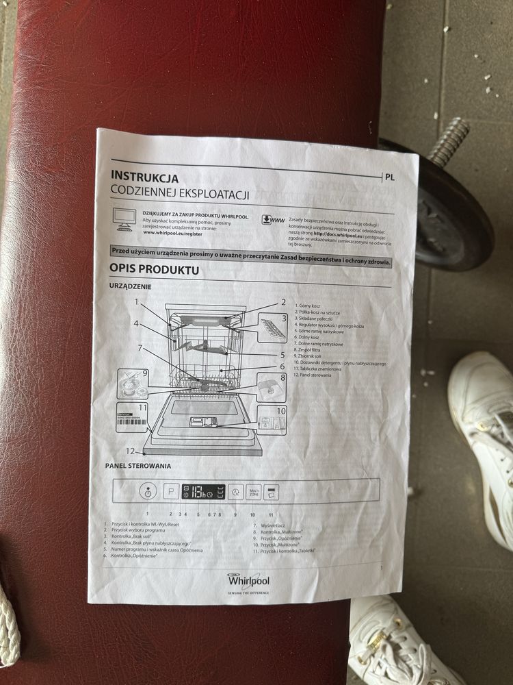 Zmywarka Whirlpool uszkodzona 60cm