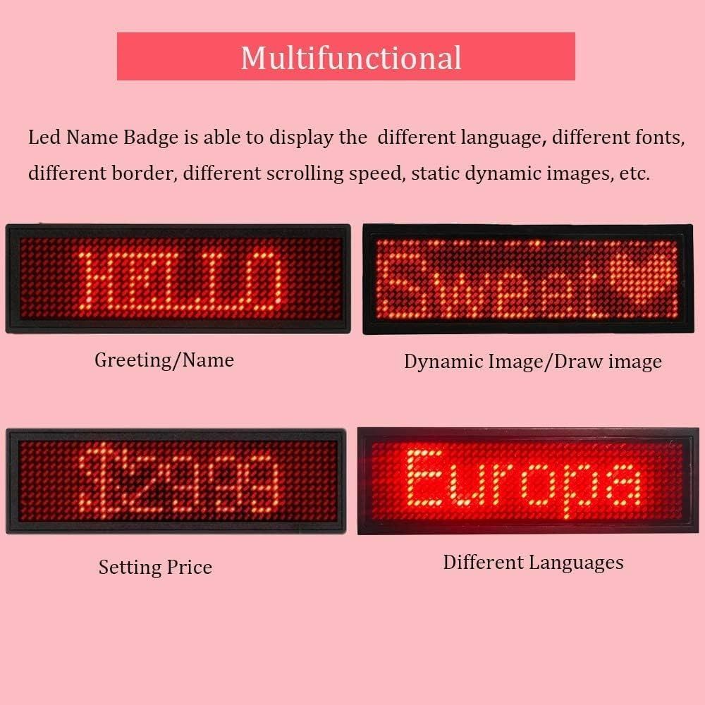 Identyfikator Bluetooth Mini-LED z możliwością ładowania i programowan